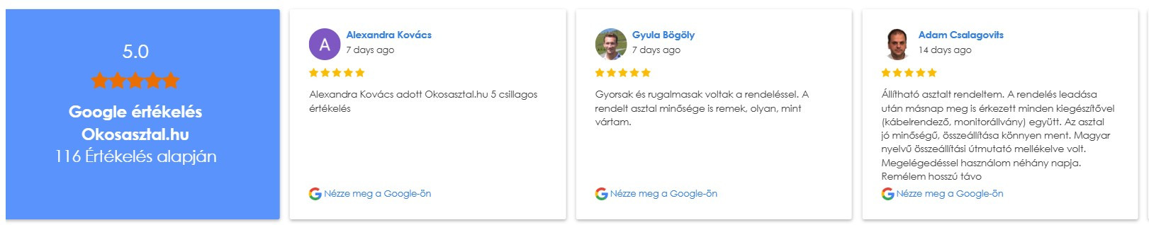 Google értékelések