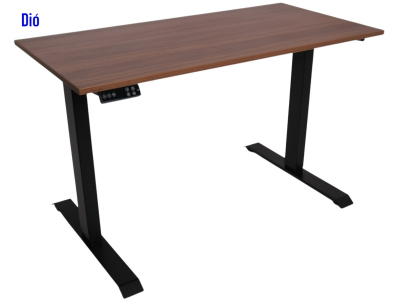 Elektromosan állítható magasságú íróasztal, BASIC, 4 memóriás, USB, FEKETE íróasztal - Dió színű, 137x67cm méretű asztallappal