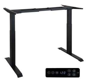 Elektromosan állítható magasságú asztalláb, BASIC, 4 memóriás, USB, FEKETE keret