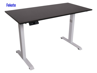 Elektromosan állítható magasságú íróasztal, BASIC, 4 memóriás, USB, FEHÉR íróasztal Fekete színű, 137x67cm méretű asztallappal