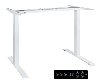 Elektromosan állítható magasságú asztalláb, BASIC, 4 memóriás, USB, FEHÉR láb, keret