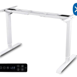 Elektromosan állítható magasságú asztal, Bluetooth PREMIUM, 4 memóriás USB-s- FEHÉR váz, keret