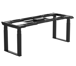 Elektromosan állítható 65-130 cm magasságú asztal, 300 kg teherbírás, memóriás, irodai- munka- tárgyaló vagy étkező asztal váz, emelhető 4 motoros asztalláb, FEKETE