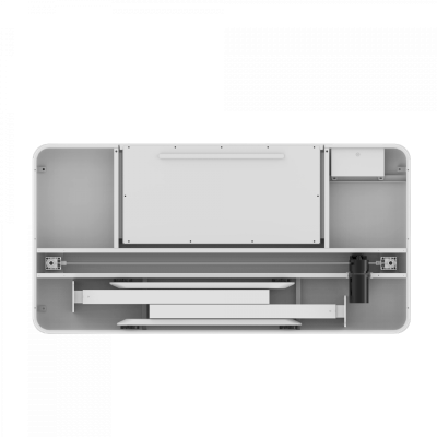 Elektromosan állítható magasságú Okosasztal, 72-122 cm, 4 memóriás, fiókos, USB-A, USB-C, FEHÉR színben