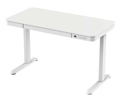Elektromosan állítható magasságú Okosasztal, 72-122 cm, 4 memóriás, fiókos, USB-A, USB-C, FEHÉR színben