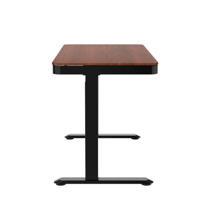 Elektromosan állítható magasságú Okosasztal, 72-122 cm, 4 memóriás, fiókos, USB-A, USB-C, Mahagóni színben