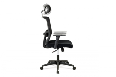 Ergonómikus irodai forgószék derék- és fejtámasszal, fekete, teherbírás 120kg (ka-b1013_bk)