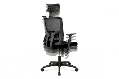 Ergonómikus irodai forgószék derék- és fejtámasszal, fekete, teherbírás 120kg (ka-b1013_bk)