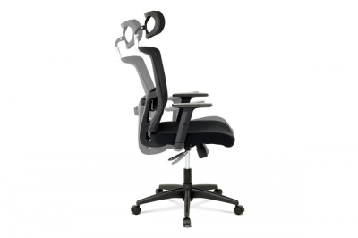 Ergonómikus irodai forgószék derék- és fejtámasszal, fekete, teherbírás 120kg (ka-b1013_bk)