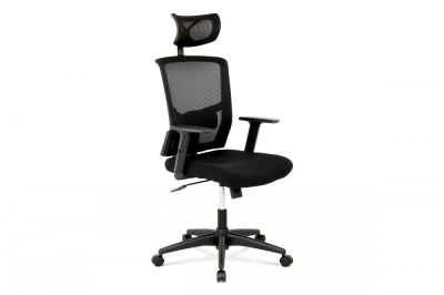 Ergonómikus irodai forgószék derék- és fejtámasszal, fekete, teherbírás 120kg (ka-b1013_bk)