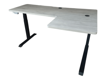Elektromosan állítható magasságú, 70-120 cm, L-alakú BAL-os íróasztal, 4 memória, USB, FEKETE vagy FEHÉR váz Gentlmen asztallappal