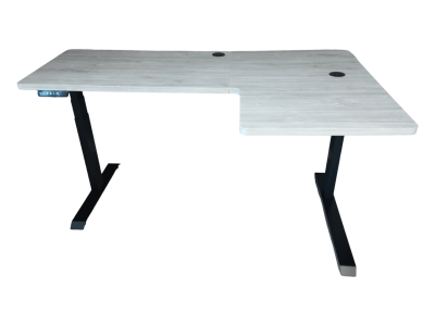 Elektromosan állítható magasságú, 70-120 cm, L-alakú BAL-os íróasztal, 4 memória, USB, FEKETE vagy FEHÉR váz Gentlmen asztallappal