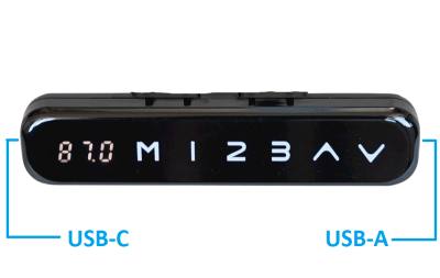 Elektromosan állítható magasságú, 70-120 cm, L-alakú BAL-os íróasztal, 4 memória, USB, FEKETE vagy FEHÉR váz Gentlmen asztallappal