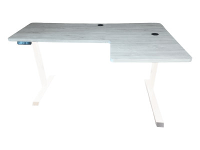 Elektromosan állítható magasságú, 70-120 cm, L-alakú JOBB-os íróasztal, 4 memória, USB, FEKETE vagy FEHÉR váz Gentlmen asztallappal