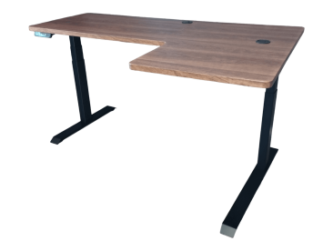 Elektromosan állítható magasságú, 70-120 cm, L-alakú BAL-os íróasztal, 4 memória, USB, FEKETE vagy FEHÉR váz Gentlmen asztallappal