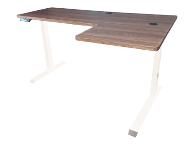 Elektromosan állítható magasságú, 70-120 cm, L-alakú BAL-os íróasztal, 4 memória, USB, FEKETE vagy FEHÉR váz Gentlmen asztallappal
