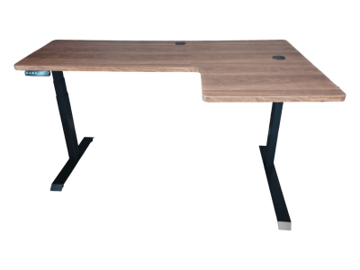 Elektromosan állítható magasságú, 70-120 cm, L-alakú BAL-os íróasztal, 4 memória, USB, FEKETE vagy FEHÉR váz Gentlmen asztallappal