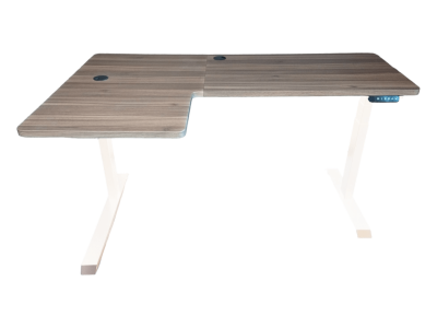 Elektromosan állítható magasságú, 70-120 cm, L-alakú BAL-os íróasztal, 4 memória, USB, FEKETE vagy FEHÉR váz Mogyoró asztallappal