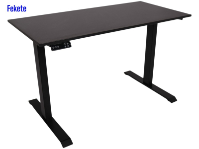 Elektromosan állítható magasságú íróasztal, PREMIUM, 4 memóriás, USB, FEKETE íróasztal - Fekete színű, 120x60cm méretű asztallappal