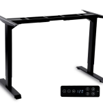 Elektromosan állítható magasságú asztal, PREMIUM, 4 memóriás, USB, FEKETE íróasztal váz, emelhető asztalláb, keret