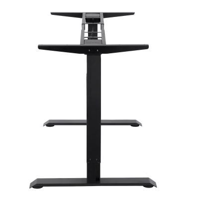 Elektromosan állítható magasságú asztal, PREMIUM, 4 memóriás, USB, FEKETE íróasztal váz, emelhető asztalláb, keret