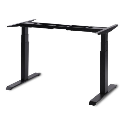 Elektromosan állítható magasságú asztal, PREMIUM PRO, 4 memóriás, 3 láb szegmens, USB, FEKETE íróasztal váz, emelhető asztalláb, keret