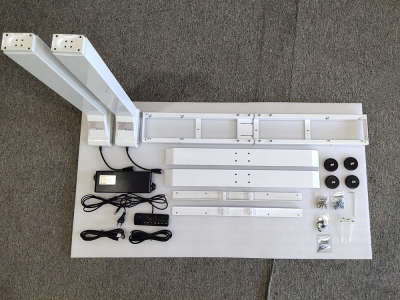 Elektromosan állítható magasságú asztal, PREMIUM PRO, 4 memóriás, 3 láb szegmens, USB, FEHÉR íróasztal váz, emelhető asztalláb - Asztallap nélkül! (PREMIUM-PRO-W)