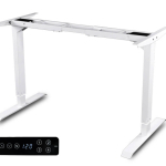 Elektromosan állítható magasságú asztal, PREMIUM, 4 memóriás, USB, FEHÉR íróasztal váz, emelhető asztalláb, keret