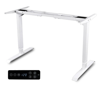Elektromosan állítható magasságú asztal, PREMIUM, 4 memóriás, USB, FEHÉR íróasztal váz, emelhető asztalláb, keret