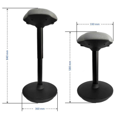 Ergonomikus szék, állószék, dönthető, billenthető forgószék, fekete