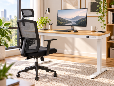Komplett home-office munkaállomás, Tölgy színű Okosasztal Nika forgószékkel